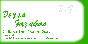 dezso fazakas business card